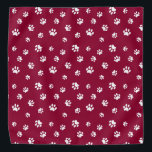 Witte verven verven schilderen Patroon Donkerrood Bandana<br><div class="desc">Deze leuke banaan heeft een leuke witte poot over een rijke rode achtergrond voor een leuke pop van geweldig! U kunt de donkere rode achtergrondkleur en tekstkleuren ook in uw favoriet veranderen.</div>
