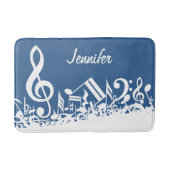 Witte verwarde muzieknoten en een grote driedubbel badmat (Voorkant)