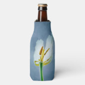 Witte verwelkende tulp bloem flesjeskoeler (Fles Voorkant)