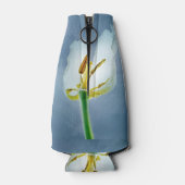 Witte verwelkende tulp bloem flesjeskoeler (Achterkant)