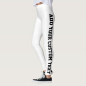 Witte, vetgedrukte, gepersonaliseerde, aangepaste leggings (Links)