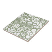 Witte Vette Wilde Bloemen & Bladeren Tuin HD Tegeltje (Zijkant)