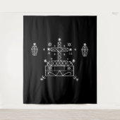 Witte Veve van Baron Samedi op zwart Wandkleed (Voorkant)