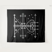 Witte Veve van Maman Brigitte op Zwart Wandkleed (Voorkant (horizontaal))