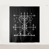 Witte Veve van Maman Brigitte op Zwart Wandkleed (Voorkant)