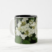 Witte Viburnum Tweekleurige Koffiemok (Voorkant links)