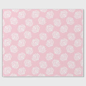 Witte Victoriaans vocht op roze Cadeaupapier (Vlak)