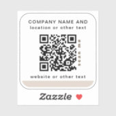Witte vierkant Business QR-code Water Fles Sticker (Vel)