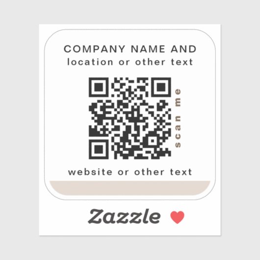 Witte vierkant Business QR-code Water Fles Sticker (Vel)