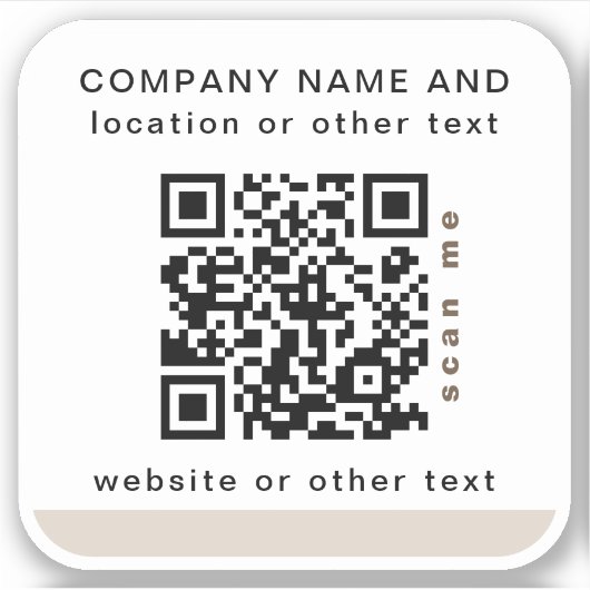 Witte vierkant Business QR-code Water Fles Sticker (Voorkant)