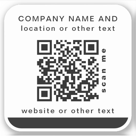 Witte vierkant Business QR-code Water Fles Sticker (Voorkant)