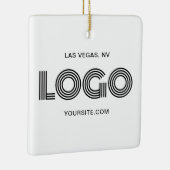 Witte Vierkant Moderne Logo Keramisch Ornament (Rechts)