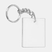 Witte vierkante acrylSleutelhanger Sleutelhanger (Voorkant Links)