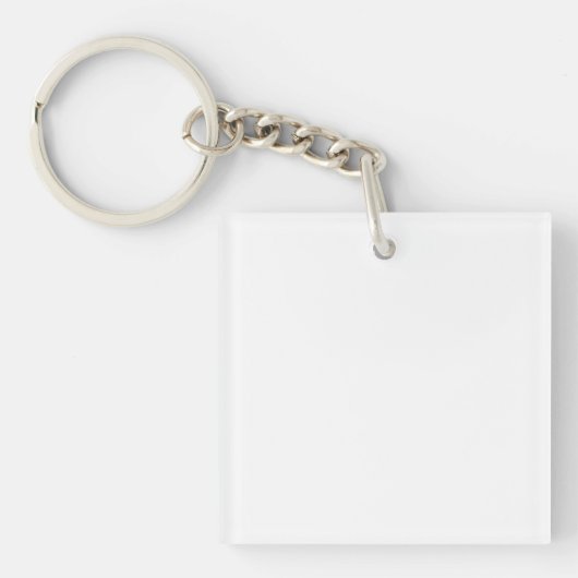 Witte vierkante acrylSleutelhanger Sleutelhanger (Voorkant)