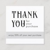 Witte Vierkante Korting Kaart Klantenkaartje (Voorkant)