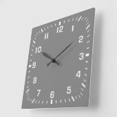 Witte vierkante nummerplaat op mediumgrijs klok (Hoek)