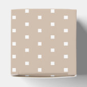 Witte vierkante stippen beige tan gift bedankdoosjes (Bovenkant)