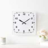 Witte vierkante wandklok met cijfers (Huis)