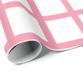 Witte vierkantjes op zalmroze verpakkingspapier cadeaupapier (Rol Hoek)