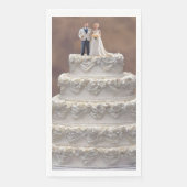Witte vijf-tier bruidstaart met bruidspaar, servet (Voorkant)