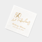 Witte Vijftig en Fabulous Script Verjaardagsfeestj Folie Servetten (Links)