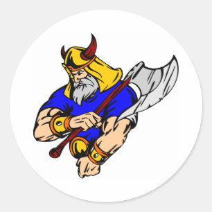 Witte Vikinggebed Ronde Sticker