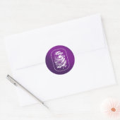 Witte vingerafdruk op Paarse Ronde Sticker (Envelop)