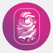 Witte vingerafdruk op roze ronde sticker (Voorkant)