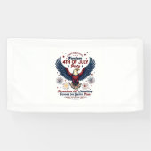 Witte Vintage 4 juli Banner – Retro Eagle (Horizontaal)