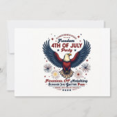 Witte Vintage 4 juli Uitnodiging – Retro Eagle (Voorkant)