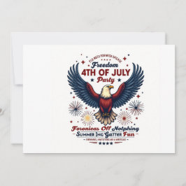 Witte Vintage 4 juli Uitnodiging – Retro Eagle