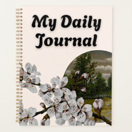 Witte Vintage Bloesem & Landelijk Landschap Planner