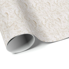 Witte vintage damast coquette inpakpapier