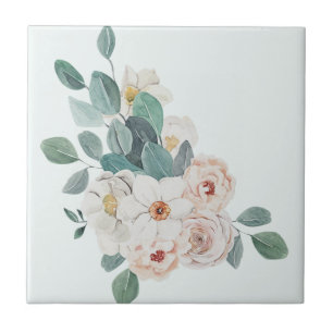 Witte Vintage Floral Greenery Elegant Tegeltje