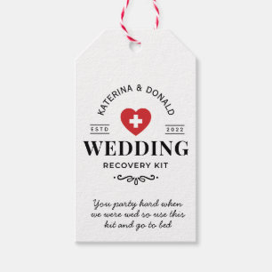 Witte Vintage Huwelijksherstelkit Tag Cadeaulabel