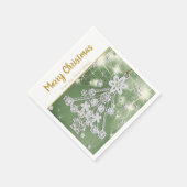 Witte Vintage Kerstboom Ornament Sjabloon Servet (Hoek)