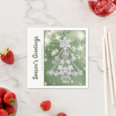 Witte Vintage Kerstboom Ornament Sjabloon Servet (Insitu)