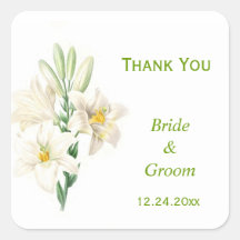Witte vintage lelie bloemen trouwgunst bedankt