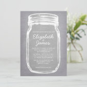 Witte Vintage Mason Jar Wedding Invitations Kaart (Staand voorkant)