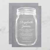 Witte Vintage Mason Jar Wedding Invitations Kaart (Voorkant / Achterkant)