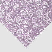 Witte Vintage Paisley over Paarse achtergrond Tissuepapier (Detail)
