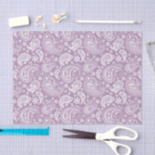 Witte Vintage Paisley over Paarse achtergrond Tissuepapier (Craft)