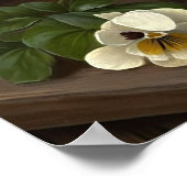 Witte Viola's Bloemenkunst Print Poster (Hoek)