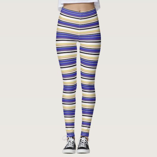 Witte violetstrepen bevestigen leggings (Voorkant)