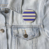 Witte violetstrepen bevestigen ronde button 5,7 cm (In situ)