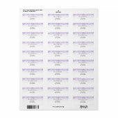 Witte violette glitters glamoureuze retouradres etiket (Full Sheet)