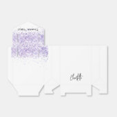 Witte violette glittersparkeling naam dank je bedankdoosjes (Uitgevouwen)