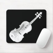 WITTE VIOLIN OP BLACK-MOUSEPAD MUISMAT (Met muis)
