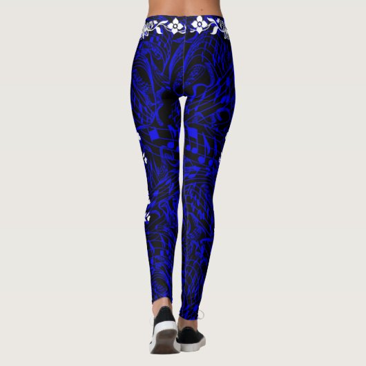 WITTE VIOLIN OP NAVY LEGGINGS (Achterkant)