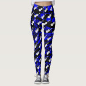 WITTE VIOLIN OP NAVY MUSICNOTES LEGGINGS (Voorkant)